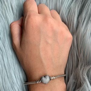 Pandora Moments Sparkling Heart Clasp Bracelet